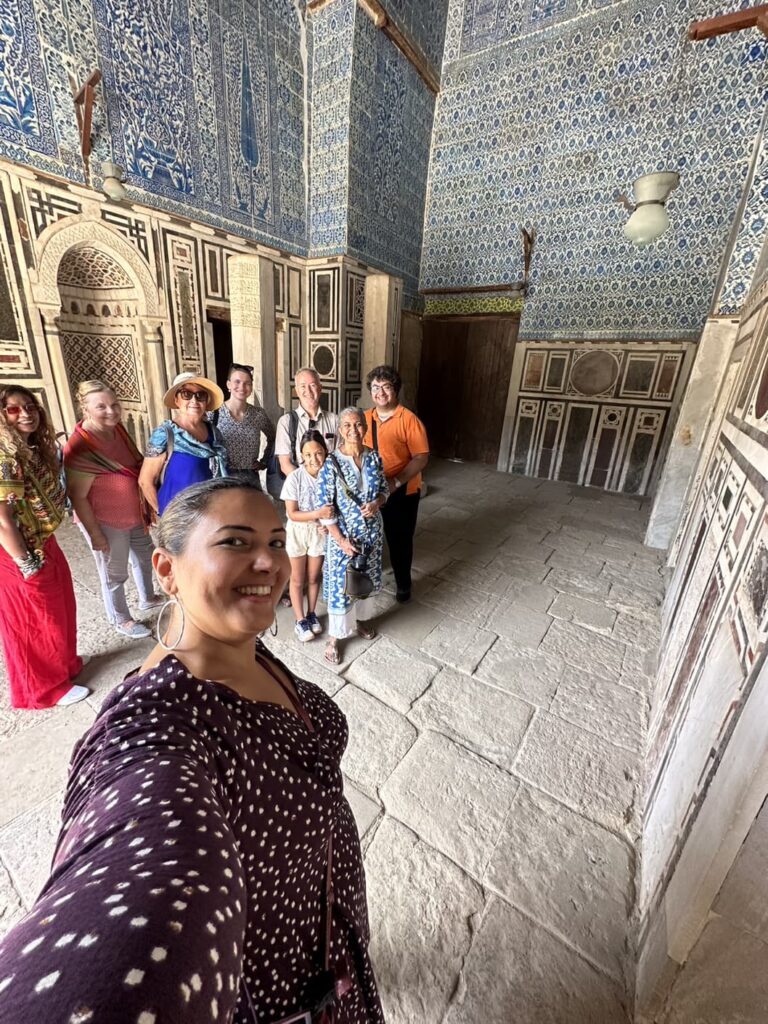 Al Darb Al Ahmar Walking tour , Cairo - Egypt - Walk like an Egyptian guided premium tour - Historic Cairo - World heritage site 
 Blue mosque - Aqsunqur - Mamluk 